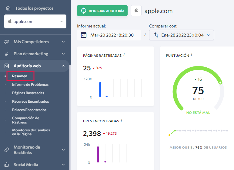 SE ranking audit