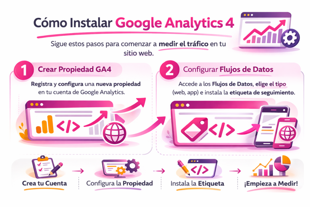 como instalar ga4 | Cómo medir el tráfico de mi página web: guía paso a paso