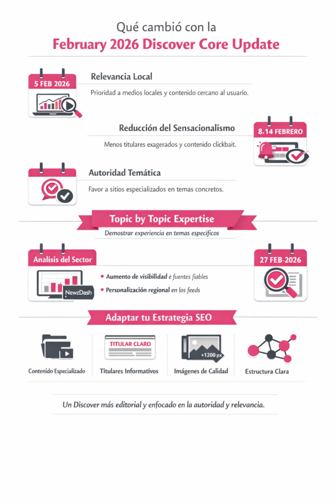 febrery 2626 discover core update | February 2026 Discover Core Update: cambios, impacto y claves SEO