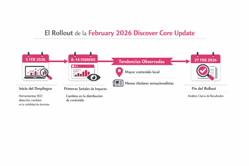 rollout febrary 2026 discover core update | February 2026 Discover Core Update: cambios, impacto y claves SEO