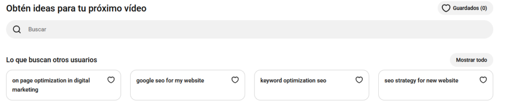 YouTube estudio dando sugerencias en función de tus subidas