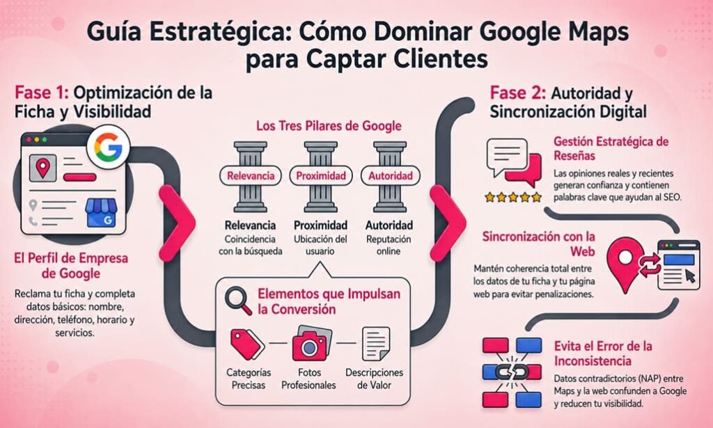 Infografía cómo aparecer en Google Maps